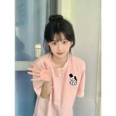 批发高品质纯棉200克精梳紧密100%棉直播同品（前印花）宽松短袖<b class='q'>t</b><b class='q'>恤</b>女