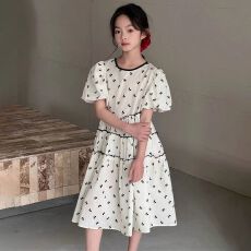 批发女童<b class='q'>夏</b>装时髦雪纺连衣裙女孩中大儿童洋气公主蛋糕裙子<b class='q'>夏</b>季潮8岁9