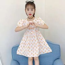 批发女童裙子<b class='q'>夏</b>季薄款洋气时髦碎花公主裙<b class='q'>夏</b>儿童装小女孩小清新连衣裙