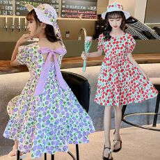 批发女童<b class='q'>夏</b>装连衣裙2025新款洋气韩版时尚碎花裙子儿童短袖<b class='q'>夏</b>季公主裙