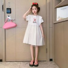 批发女童<b class='q'>夏</b>季连衣裙2025<b class='q'>夏</b>装新款洋气儿童短袖大童网纱裙子女孩公主裙