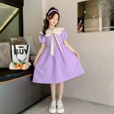 批发儿童裙子<b class='q'>夏</b>季新款洋气时髦女孩网红公主裙大童女孩<b class='q'>夏</b>装时尚连衣裙