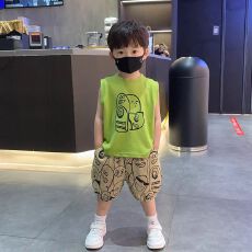 批发夏季新款2025<b class='q'>男童</b>短<b class='q'>袖</b>洋气两件套透气吸汗套装时尚潮流中小童<b class='q'>夏装</b>