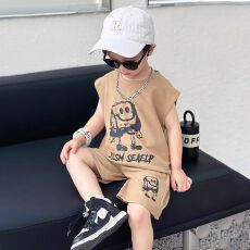 批发男孩短袖<b class='q'>夏</b>季两件套时髦男童卡通海绵<b class='q'>宝宝</b>中小童洋气<b class='q'>套装</b>T恤<b class='q'>夏</b>装