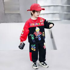 批发男童2025新款衣服奥特曼套装帅气春秋儿童<b class='q'>宝宝</b>套头卫衣洋气两件套