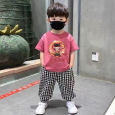 批发夏季短袖卡通哪吒<b class='q'>男童</b>2025<b class='q'>新款</b>套装两件套休闲时尚套头T恤潮薄款