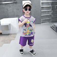 批发奥特曼酷炫夏季透气吸汗<b class='q'>男童</b>套<b class='q'>装</b>两件套潮流时尚百搭儿童<b class='q'>T</b><b class='q'>恤</b>夏装