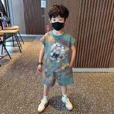 批发夏季童装透气短袖新款中小童哪吒敖丙<b class='q'>男童</b>洋气扎染<b class='q'>两件套</b>潮酷<b class='q'>夏装</b>