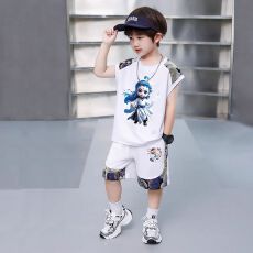 批发夏装新款<b class='q'>男童</b>时尚<b class='q'>T</b><b class='q'>恤</b>哪吒套装透气敖丙洋气两件套夏季潮流中小童