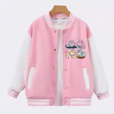 批发中小学生时尚洋气<b class='q'>休闲</b>风外套女童春秋新款卡通运动棒球服卫衣外套