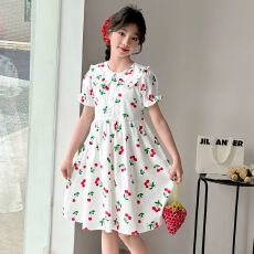 批发女童连衣裙<b class='q'>夏</b>装新款洋气碎花裙儿童裙子<b class='q'>夏</b>季薄款海边小女孩公主裙