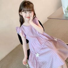 批发女童甜美休闲风<b class='q'>夏</b>季儿童连衣裙新款裙子公主裙中大童洋气薄款<b class='q'>夏</b>装