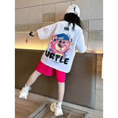 批发【纯棉套装宽松版200克短袖+纯棉裤子女童儿童<b class='q'>男童</b>短<b class='q'>袖</b>夏两件套装
