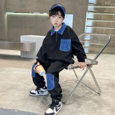 批发<b class='q'>男童</b>秋<b class='q'>装</b>套装酷帅2025新款儿童秋季卫衣运动中大童秋冬潮帅气时髦