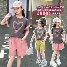 批发韩版洋气<b class='q'>女童</b>休闲<b class='q'>时尚</b>套装新款儿童时髦短袖百搭<b class='q'>短裤</b>两件套夏装潮