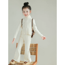 批发<b class='q'>女</b><b class='q'>童</b>秋季套装2025新款洋气儿童秋装宝宝长袖开衫喇叭裤时尚两件套