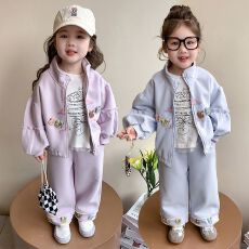 批发女童春装<b class='q'>套装</b>2025新款洋气儿童衣服时髦女<b class='q'>宝宝</b><b class='q'>卫衣</b>春秋两件套童装
