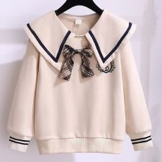 批发中大童秋季洋气学院风长袖上衣女童春秋装新款<b class='q'>儿童</b>学生卫衣童装