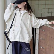 批发<b class='q'>女</b><b class='q'>童</b>外套春秋装2025新款儿童洋气爆款超好看开衫卫衣初中学生大童