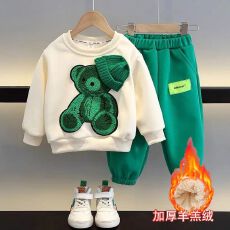 批发儿童<b class='q'>套装</b>秋冬2025新款<b class='q'>男</b>女宝宝连帽长袖卫衣卫裤冬季中小童两件套