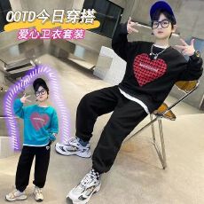批发<b class='q'>男</b><b class='q'>童</b><b class='q'>套装</b><b class='q'>春秋</b>新款韩版中大童洋气华夫格长袖卫衣卫裤<b class='q'>男</b>孩子两件套