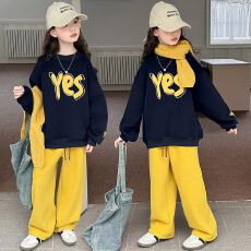 批发女童潮流春秋<b class='q'>卫衣</b><b class='q'>套装</b>2025春款韩版中大童时尚洋气休闲<b class='q'>儿童</b>两件套