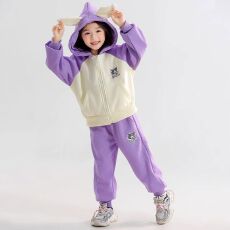 批发<b class='q'>女童</b>库洛<b class='q'>M</b>套装春秋2025新款中大儿童连帽外套小女孩洋气两件套潮