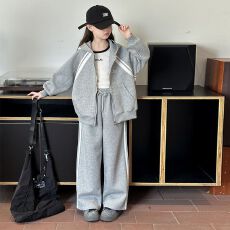 批发女童运动套装春秋2025新款洋气<b class='q'>儿童</b>连帽外套女大童休闲裤两件套潮