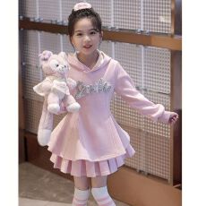 批发<b class='q'>女童</b>连<b class='q'>衣裙</b>套装春秋2025新款儿童洋气<b class='q'>卫衣</b>半身裙子jk百褶裙两件套