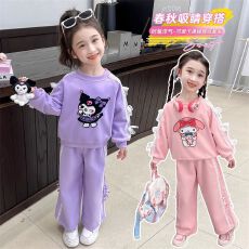 批发女童休闲运动<b class='q'>套装</b>秋冬2025新款儿童<b class='q'>卫衣</b>时髦两件套<b class='q'>宝宝</b>库洛M衣服