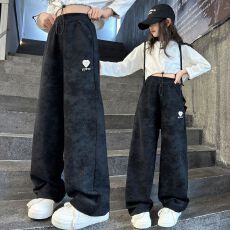 批发女童秋装休闲阔腿裤2025新款洋气女大童春秋季时髦直筒裤儿童卫裤