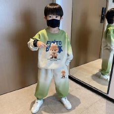 批发男童秋装卫衣套装春秋款新款男孩儿童帅气中大童卡通两件套