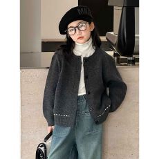 批发【百莱绒女童春秋外套新款洋气春秋款儿童开衫毛衣大童针织上衣