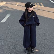 批发女童卫衣春秋款套装2025新款女孩大童运动秋装儿童洋气秋<b class='q'>冬</b>两件套