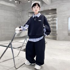 批发男童秋装套装2026新款秋季时髦中大<b class='q'>儿童</b>男孩POLO衫运动服春秋款潮