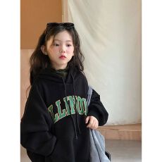 批发【纯棉一体绒】男女童连帽卫衣中大童秋冬加厚儿童加绒套头上衣