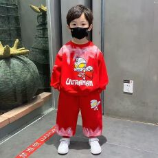 批发2025<b class='q'>男童</b>中厚<b class='q'>奥特曼</b>衣服长袖套装新款秋季痞帅气小朋友运动两件套