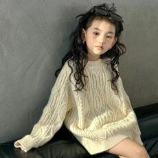 批发童装女童毛衣秋冬装新款<b class='q'>韩版</b>宽松儿童套头大童打底时尚百搭针织衫