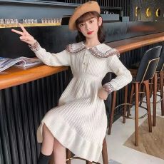 批发女童毛衣连衣裙春<b class='q'>秋</b>冬装洋气小女孩公主裙中大儿童学院风针织裙子