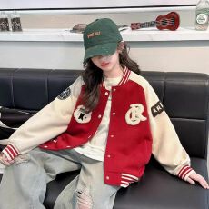批发女童外套秋季新款洋气时髦中大童宽松外穿小女孩<b class='q'>春</b>秋装棒球服上衣