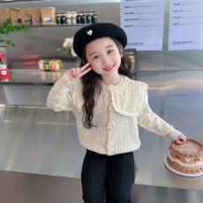 批发女童春秋装毛衣外套儿童洋气针织衫宝宝毛衫长袖开衫女孩网红童装