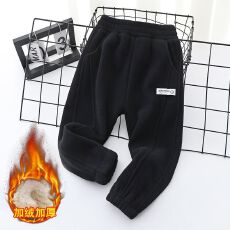 批发女<b class='q'>童</b>裤子加绒加厚2025新款冬装卫裤运动裤冬天宽松外穿保暖