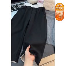 批发<b class='q'>女</b><b class='q'>童</b>加绒裤子秋冬款2025新款儿童运动弯刀裤女大童卫裤<b class='q'>童装</b>阔腿裤
