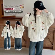 批发女童秋款连帽卫衣2025新款<b class='q'>儿童</b>时髦洋气<b class='q'>外套</b>女孩休闲拉链衫上衣潮