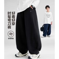 批发【曼巴棉】<b class='q'>男</b>童<b class='q'>运动</b>裤<b class='q'>儿童</b>弯刀裤秋装新款中大童洋气束脚裤卫裤