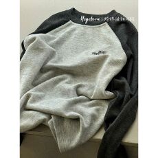 批发【德绒刺绣】儿童打底衫<b class='q'>男童</b>女童洋气<b class='q'>长袖</b>t恤中大童拼接T恤衫