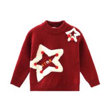 批发<b class='q'>女</b><b class='q'>童</b><b class='q'>毛</b>衣<b class='q'>冬装</b>2026年新款儿童红色本命年韩系加厚针织衫保暖套头衫