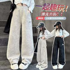 批发女童裤子2026新款中大童洋气运动裤卫裤<b class='q'>儿童</b>长裤春秋