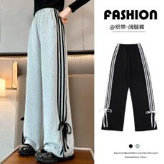 批发女童秋装裤子中大童休闲时尚直筒裤<b class='q'>儿童</b>卫裤女孩时髦阔腿长裤秋装