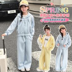 批发<b class='q'>女童</b>春<b class='q'>装</b>卫衣套装新款洋气春装女大童春款开衫<b class='q'>外套</b>初中生春季衣服